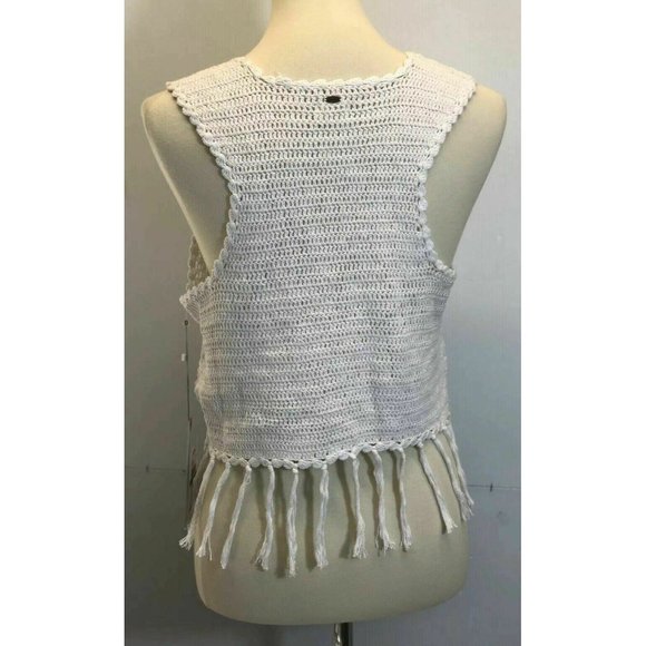 O'Neill Women's Winona White Crochet Fringe Vest S - Picture 3 of 8